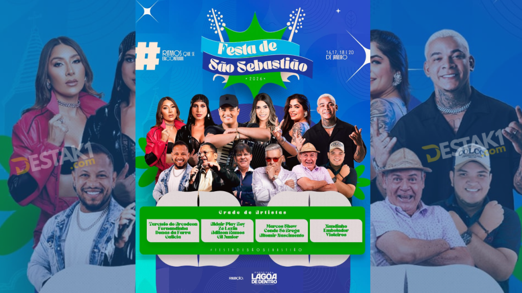 Lagoa de Dentro divulga atrações da Festa de São Sebastião&nbsp;2026