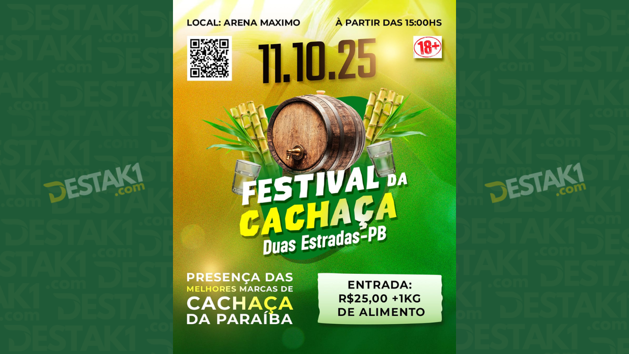 Festival da Cachaça de Duas Estradas-PB celebra a cultura, o sabor e a tradição da região neste sábado, 11