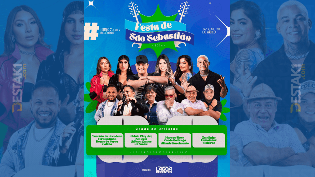 Festa de São Sebastião 2026 começa nesta sexta-feira (16) e movimenta Lagoa de Dentro com cultura, tradição e grandes&nbsp;shows